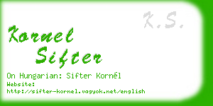 kornel sifter business card